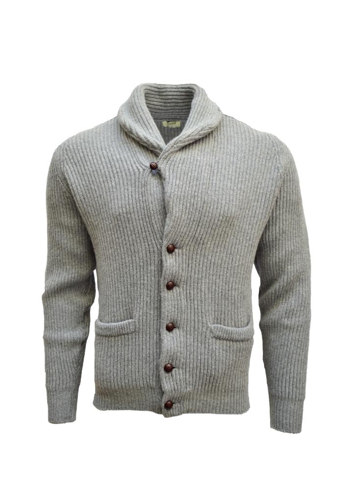 William Lockie | Navy Lambswool Shawl Collar Cardigan – Baltzar