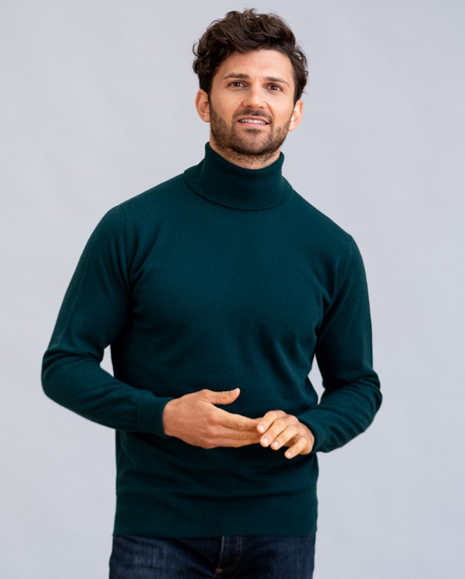 William Lockie Oxton Roll Collar Sweater in Cashmere